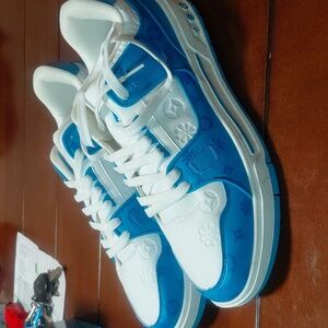 Men's Helogon Blue and White Sneakers Size 47/Size 13
